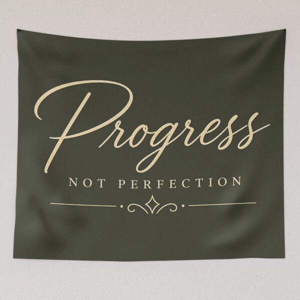 Item preview, Progress Not Perfection – Elegant Motivational Typography Design designed and sold by NBT-NOVA.