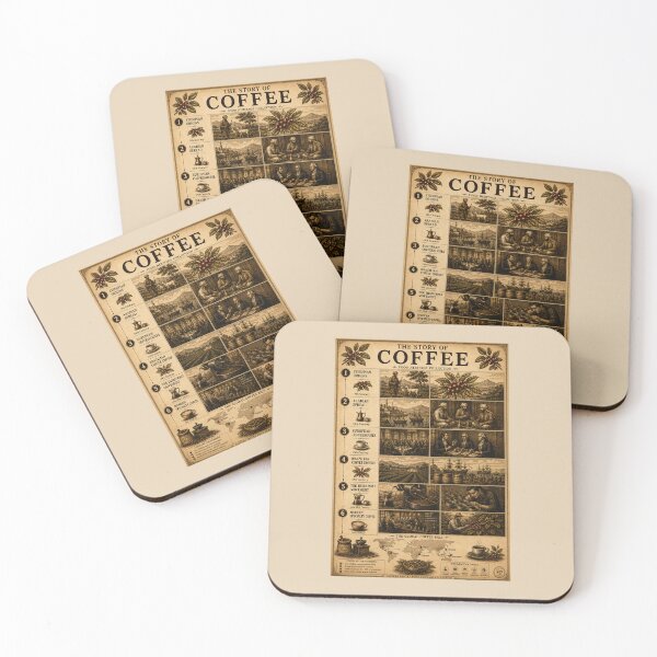Item preview, The History of Coffee Infographic Poster designed and sold by Easternpantry.