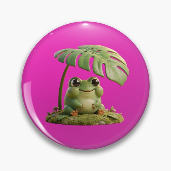 Item preview, Cute 3D Frog Sitting Under Monstera Leaf - Wholesome Clay Art designed and sold by Utopian-Magic.