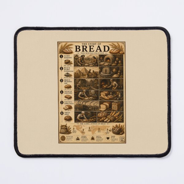 Item preview, The History of Bread Infographic Poster designed and sold by Easternpantry.