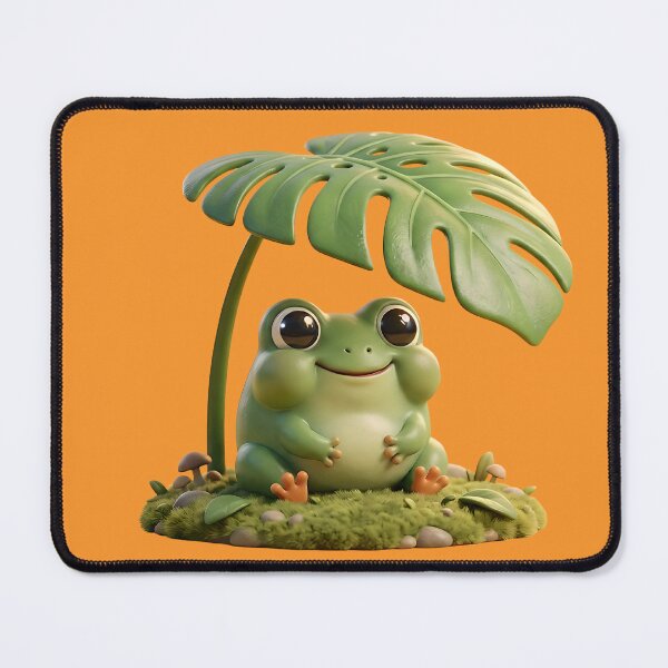 Item preview, Cute 3D Frog Sitting Under Monstera Leaf - Wholesome Clay Art designed and sold by Utopian-Magic.