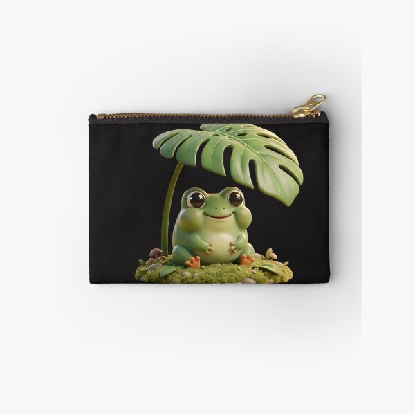 Item preview, Cute 3D Frog Sitting Under Monstera Leaf - Wholesome Clay Art designed and sold by Utopian-Magic.