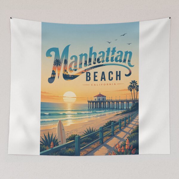 Item preview, Manhattan Beach California Pier and Pacific Coast Sunset Scene designed and sold by Places On Earth.