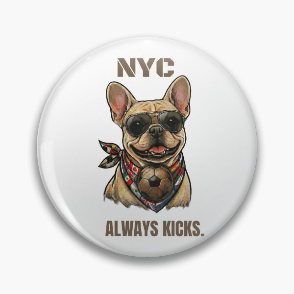 Item preview, NYC Never Sleeps - French Bulldog Soccer Football T-Shirt designed and sold by laughingshirts.