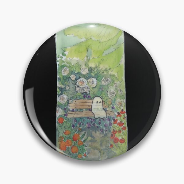 Item preview, Ghost in the Garden Bench Watercolor Art designed and sold by MiniStars9897.