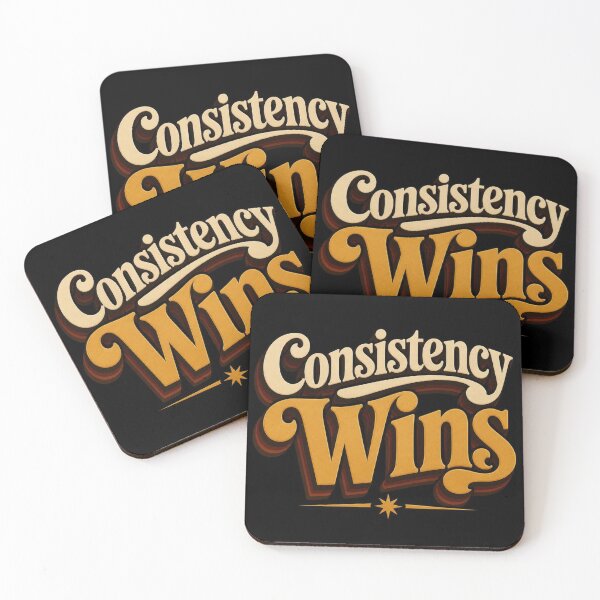 Item preview, Consistency Wins | Retro Motivation Typography Design designed and sold by Irene Catchmind.