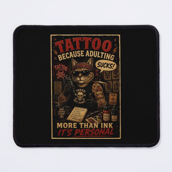 Item preview, Vintage Tattoo Cat Illustration with Alternative Retro Style designed and sold by Modaozushi216.