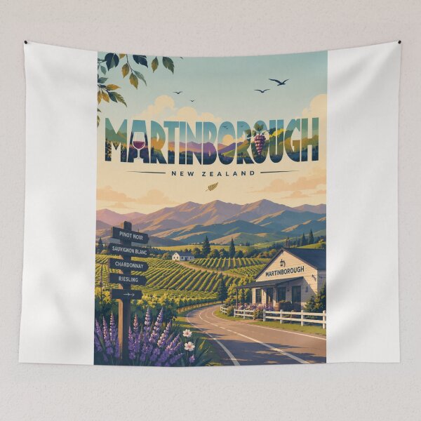 Item preview, Martinborough New Zealand Wairarapa Wine Region and Vineyard Countryside designed and sold by Places On Earth.