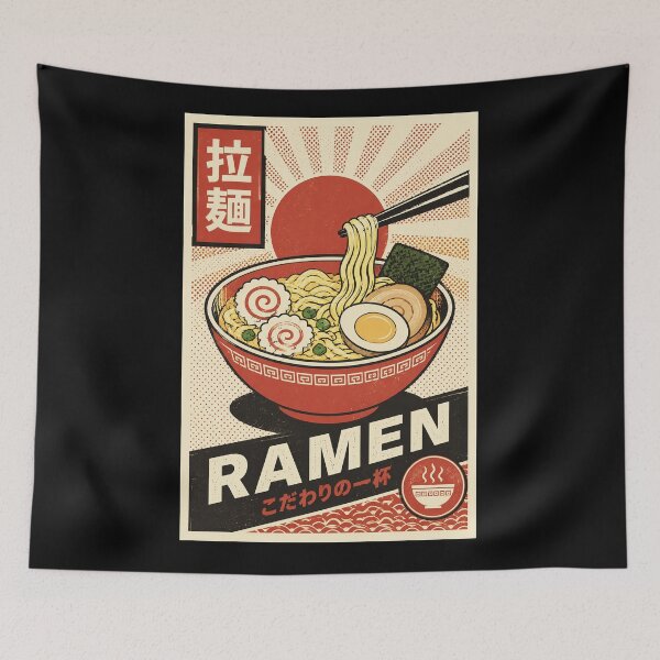 Item preview, Vintage Ramen Bowl Poster with Retro Japanese Street Food Style designed and sold by ferminhays.