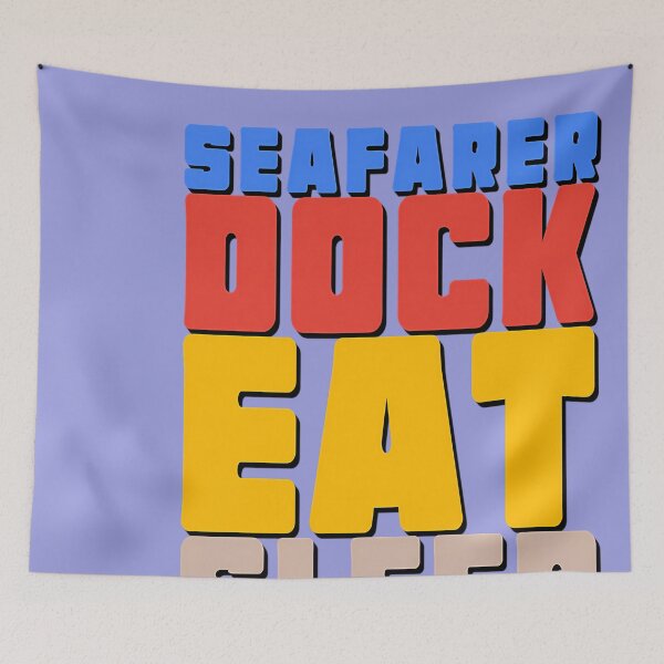 Item preview, Seafarer Dock Eat Sleep designed and sold by LizzelFanArt.