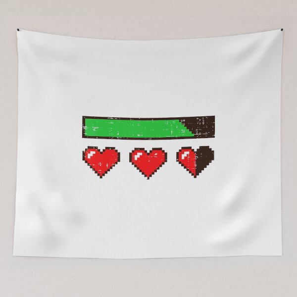 Item preview, Valentine Pixel Hearts Gaming Life Bar Cute Retro Arcade Style designed and sold by FGTV2021.