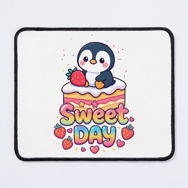 Item preview, Sweet Day Kawaii Penguin Strawberry Cake designed and sold by yuki-hana.