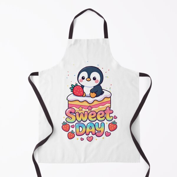Item preview, Sweet Day Kawaii Penguin Strawberry Cake designed and sold by yuki-hana.