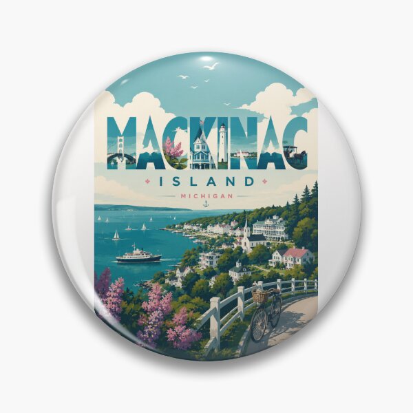 Item preview, Mackinac Island Michigan Great Lakes Shoreline and Historic Harbor Landscape designed and sold by Places On Earth.
