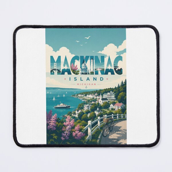 Item preview, Mackinac Island Michigan Great Lakes Shoreline and Historic Harbor Landscape designed and sold by Places On Earth.
