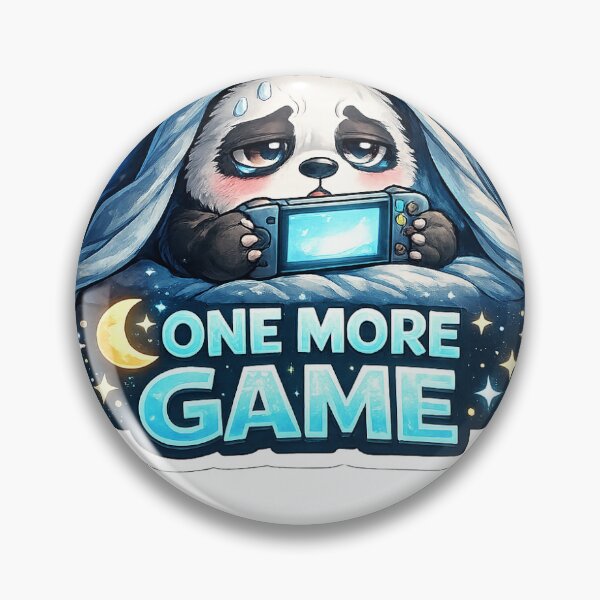 Item preview, One More Game Sleepy Gamer Panda Sticker designed and sold by PixelPanda28.