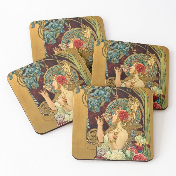 Item preview, Parfumerie Violet (or Lady with Flowers) by Louis-Théophile Hingre - Art Nouveau Floral Goddess Illustration for Vintage Art Collectors designed and sold by RickE.
