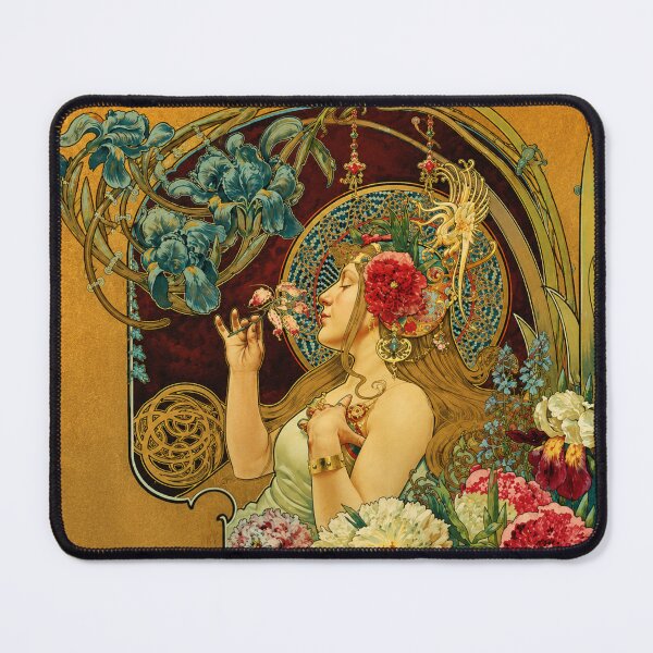 Item preview, Parfumerie Violet (or Lady with Flowers) by Louis-Théophile Hingre - Art Nouveau Floral Goddess Illustration for Vintage Art Collectors designed and sold by RickE.