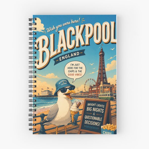 Item preview, Blackpool Tower Promenade and North Pier Lancashire England designed and sold by Places On Earth.