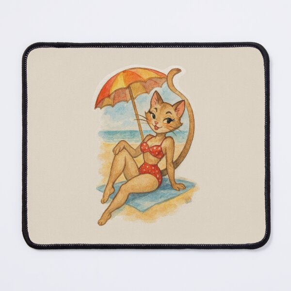 Item preview, Retro Pin-Up Beach Cat designed and sold by CAutumnTrapp.
