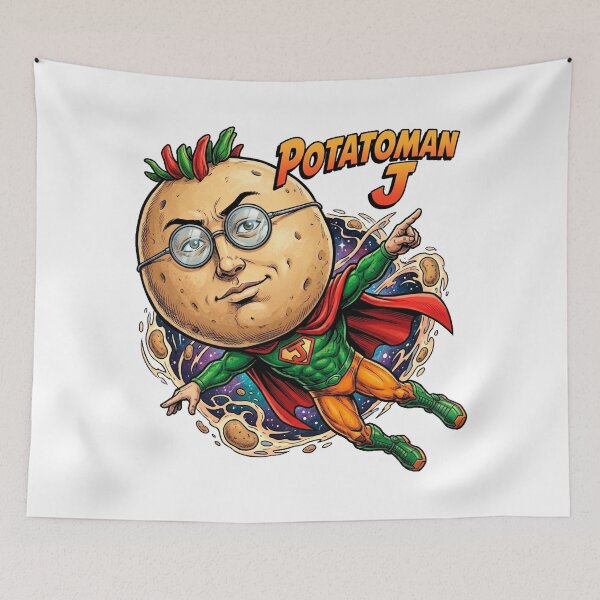 Item preview, PotatoMan J: The Cosmic Spud Guardian of the Veggie Empire designed and sold by Surreal Characters & Cute Pups.