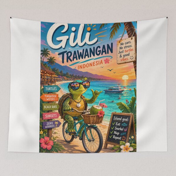 Item preview, Gili Trawangan Beachfront and Mount Rinjani Horizon Indonesia designed and sold by Places On Earth.