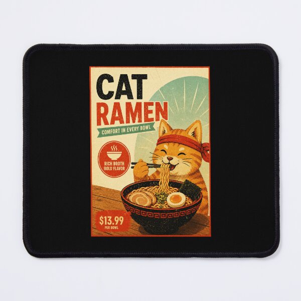 Item preview, Retro Cat Ramen Poster With Cozy Noodle Shop Charm designed and sold by eliramaison.