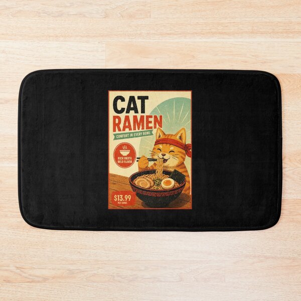 Item preview, Retro Cat Ramen Poster With Cozy Noodle Shop Charm designed and sold by eliramaison.