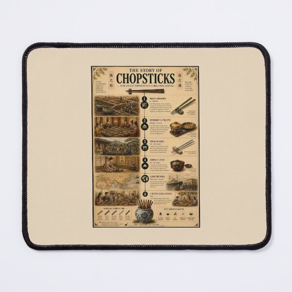 Item preview, Asian Culinary History Chopsticks Educational Poster designed and sold by Easternpantry.