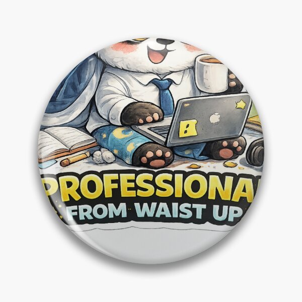 Item preview, Professional From Waist Up Funny Work From Home Panda Sticker designed and sold by PixelPanda28.