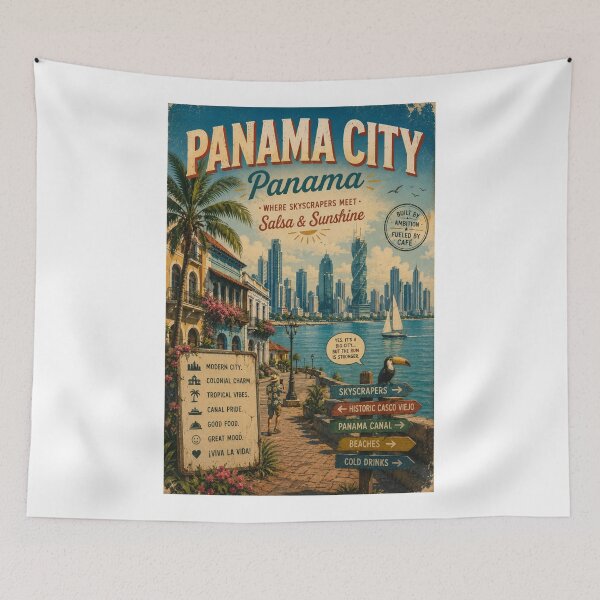 Item preview, Panama City Skyline and Casco Viejo Waterfront Panama designed and sold by Aryabek.