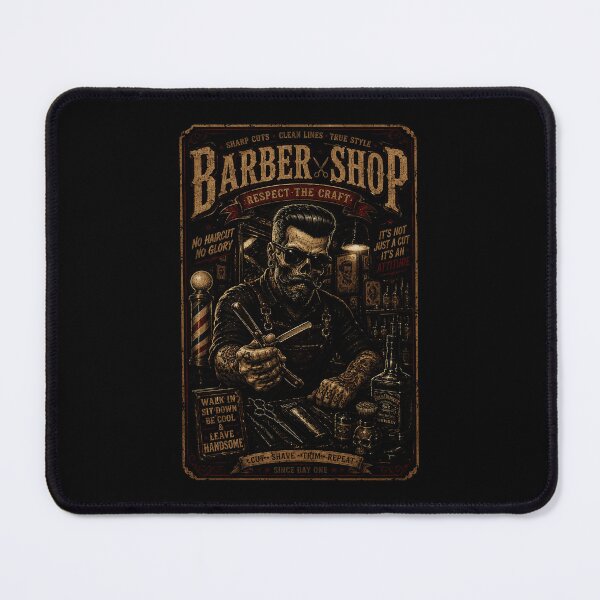Item preview, Vintage Barber Illustration with Classic Grooming Shop Style designed and sold by Modaozushi216.