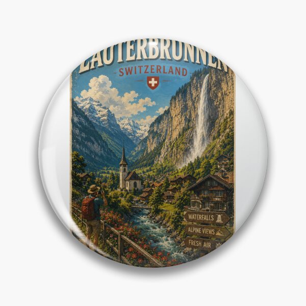 Item preview, Lauterbrunnen Valley Staubbach Falls and Bernese Oberland Switzerland designed and sold by Aryabek.