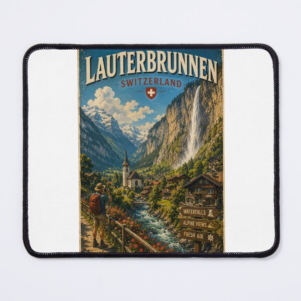 Item preview, Lauterbrunnen Valley Staubbach Falls and Bernese Oberland Switzerland designed and sold by Aryabek.