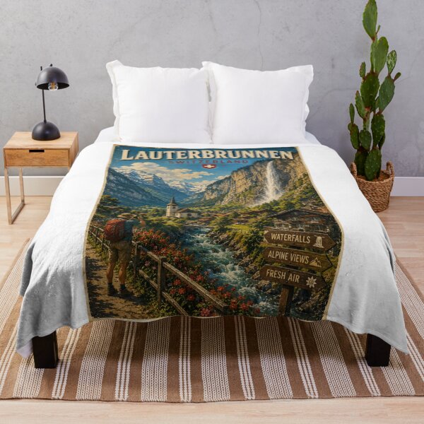 Item preview, Lauterbrunnen Valley Staubbach Falls and Bernese Oberland Switzerland designed and sold by Aryabek.
