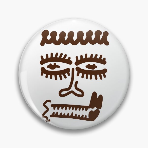 Item preview, Brown Abstract Face Doodle – Minimal Hand Drawn Character Art designed and sold by felipemaldonadoart.