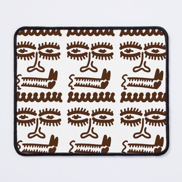 Item preview, Brown Abstract Face Doodle – Minimal Hand Drawn Character Art designed and sold by felipemaldonadoart.