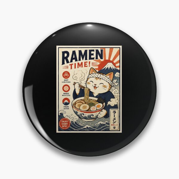Item preview, Cute Ramen Cat Vintage Japanese Food Poster Style designed and sold by eliramaison.