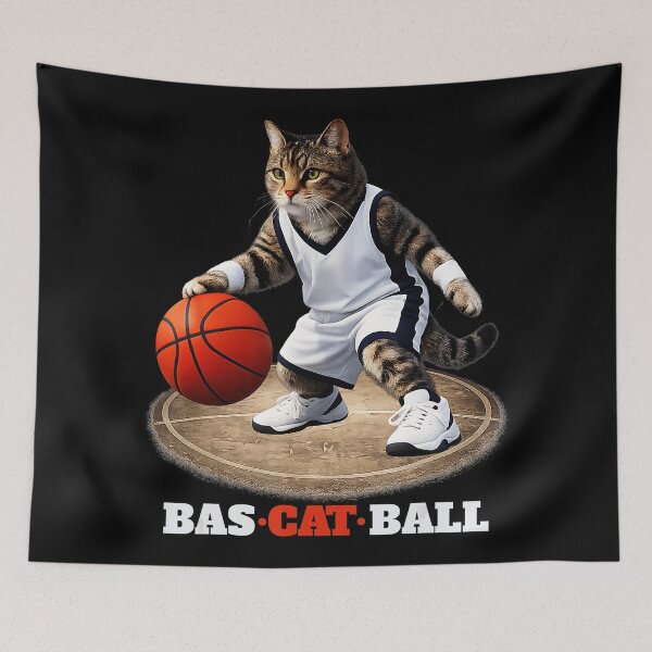 Item preview, Funny Basketball Cat Dribbling Ball Cute Sports Pet designed and sold by allistermariam.