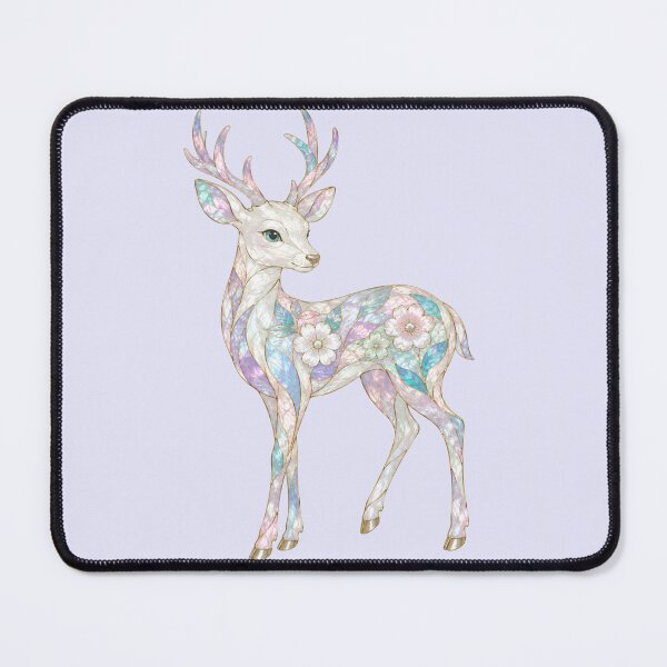Item preview, Iridescent Opal Pearl Flower Deer Pastel Floral Stag designed and sold by bosamji.