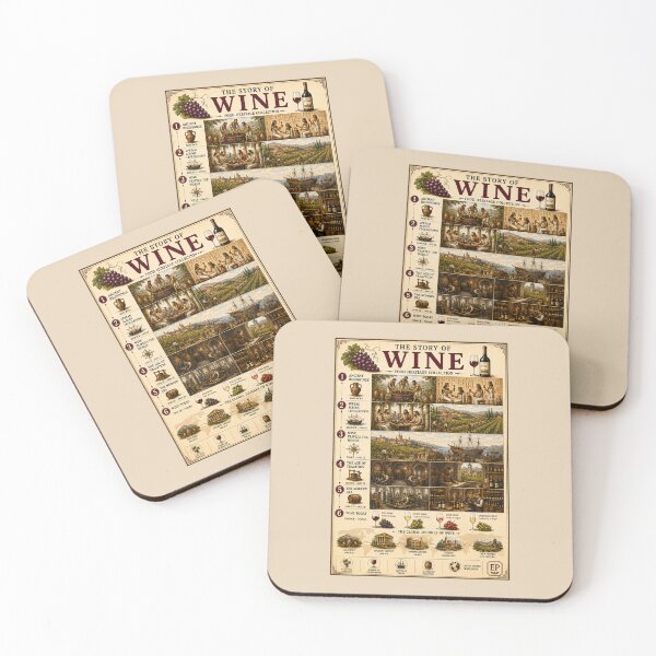 Item preview, ⁠Vintage Wine History Food Infographic Poster⁠ designed and sold by Easternpantry.