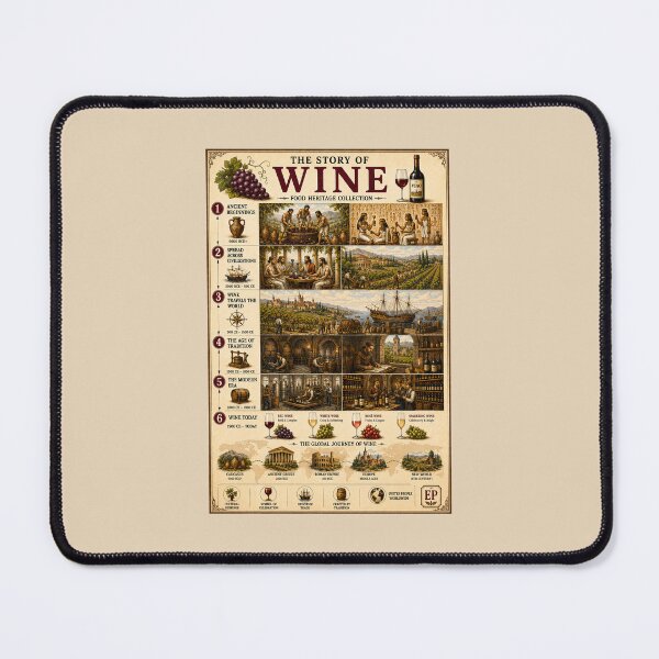 Item preview, ⁠Vintage Wine History Food Infographic Poster⁠ designed and sold by Easternpantry.