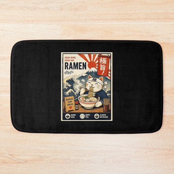 Item preview, Retro Ramen Cat Poster With Vintage Japanese Food Market Style designed and sold by eliramaison.
