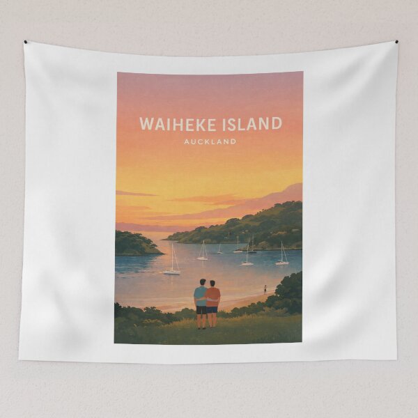 Item preview, Waiheke Island Vineyard Coastline and Hauraki Gulf Auckland designed and sold by Aryabek.