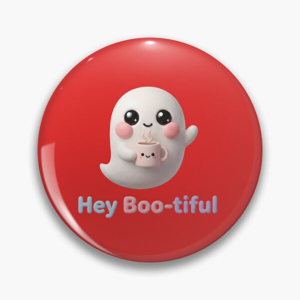 Item preview, Cute 3D Ghost with Coffee Hey Bootiful - Wholesome Clay Art designed and sold by Utopian-Magic.