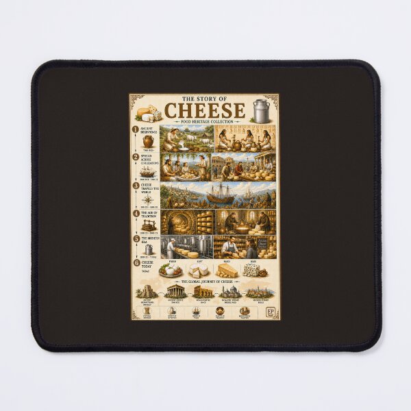 Item preview, The Story of Cheese Vintage Infographic Poster⁠ designed and sold by Easternpantry.