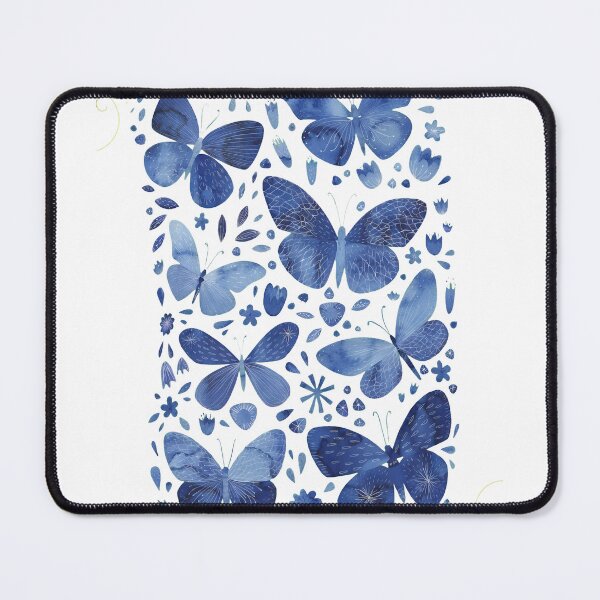 Item preview, Blue Watercolor Butterfly Pattern Art designed and sold by Noheqa.