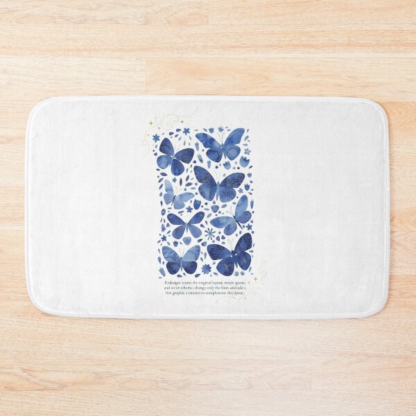 Item preview, Blue Watercolor Butterfly Pattern Art designed and sold by Noheqa.