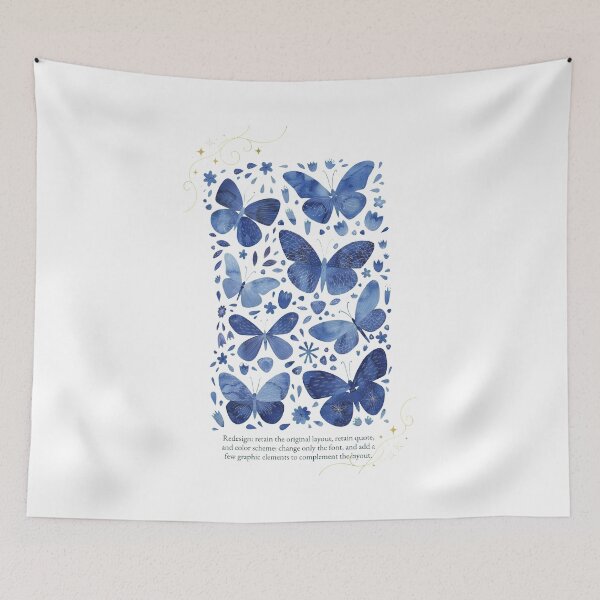 Item preview, Blue Watercolor Butterfly Pattern Art designed and sold by Noheqa.