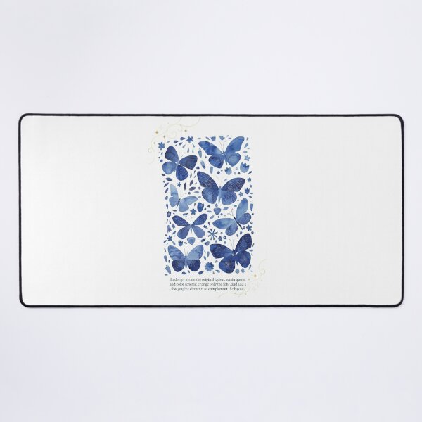 Item preview, Blue Watercolor Butterfly Pattern Art designed and sold by Noheqa.